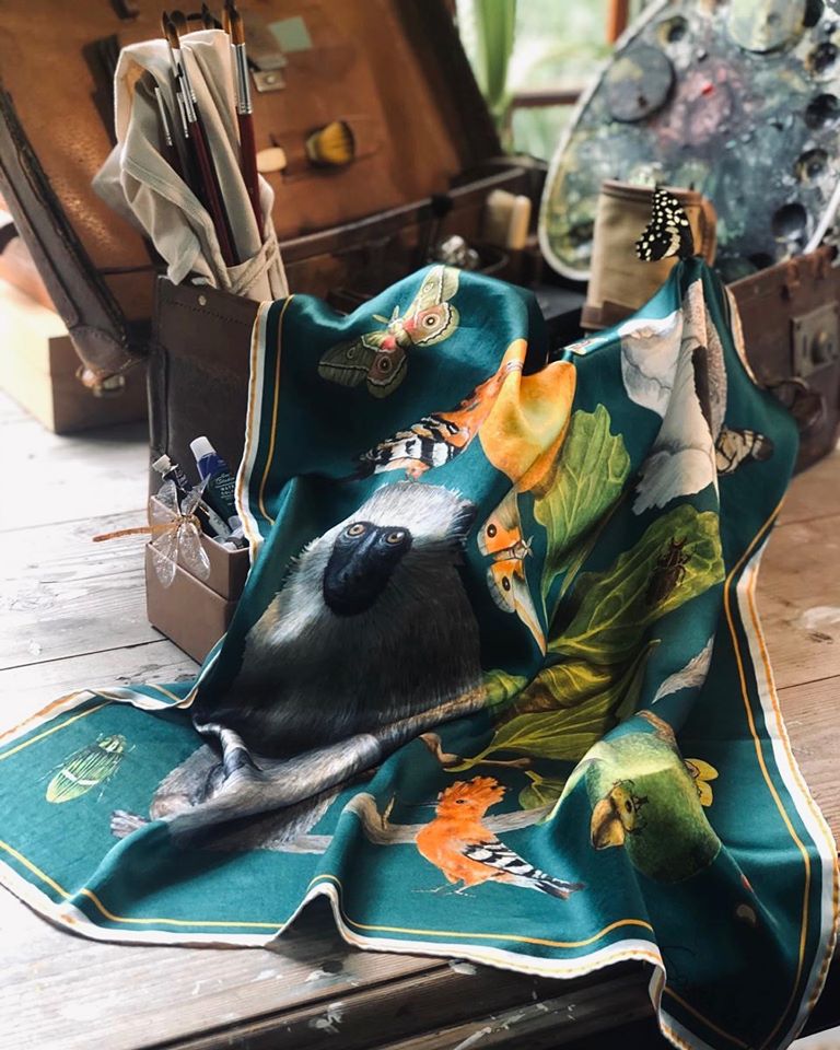 Emerald Monkey Design- 100% Silk Scarf (SOLD OUT)