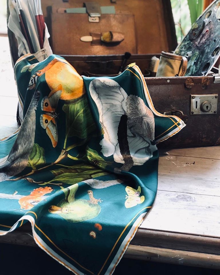 Emerald Monkey Design- 100% Silk Scarf (SOLD OUT) - Image 3