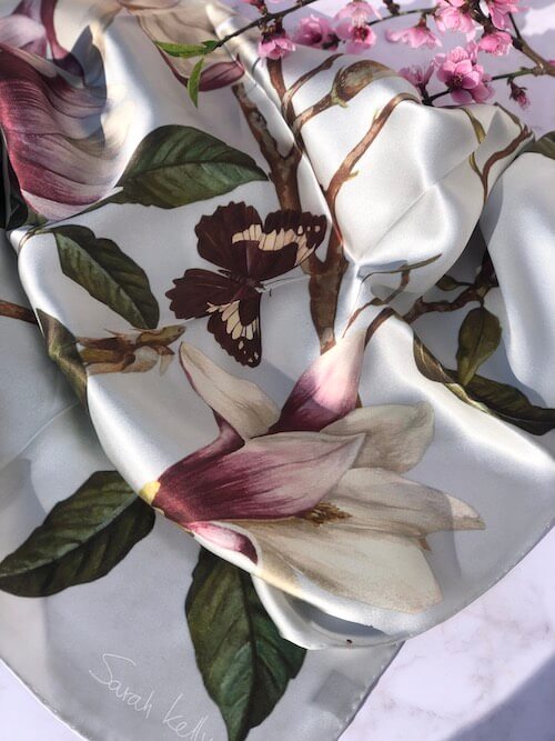 Magnolia Design - 100% Silk Scarf (SOLD OUT) - Image 11