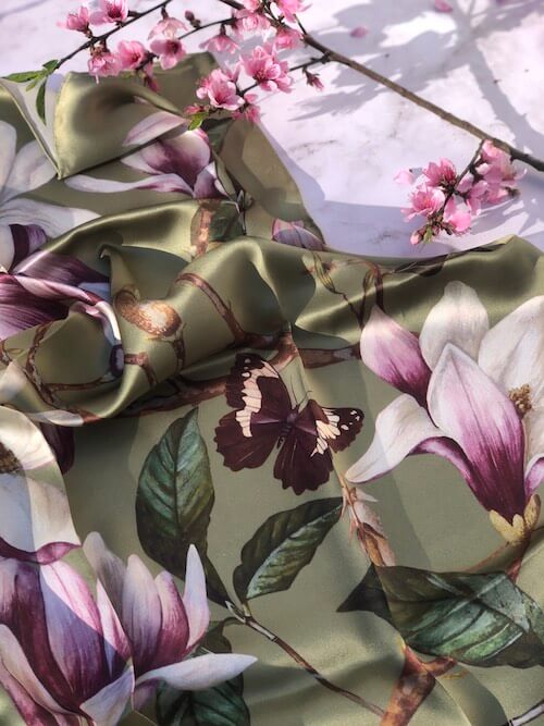 Magnolia Design - 100% Silk Scarf (SOLD OUT) - Image 12