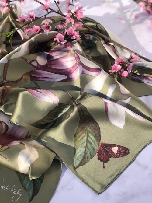 Magnolia Design - 100% Silk Scarf (SOLD OUT) - Image 13