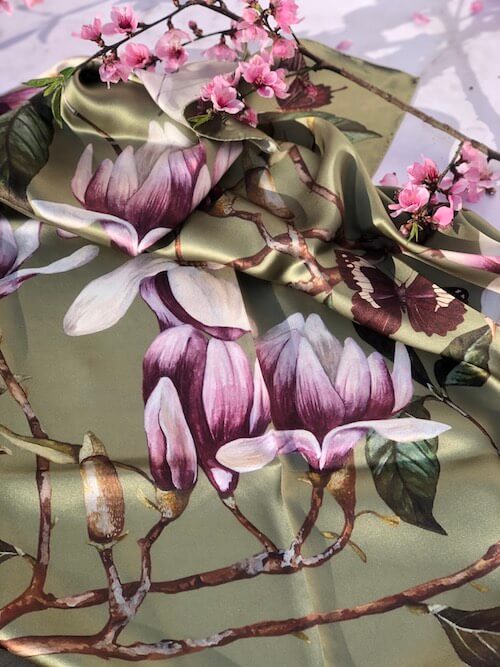 Magnolia Design - 100% Silk Scarf (SOLD OUT) - Image 15