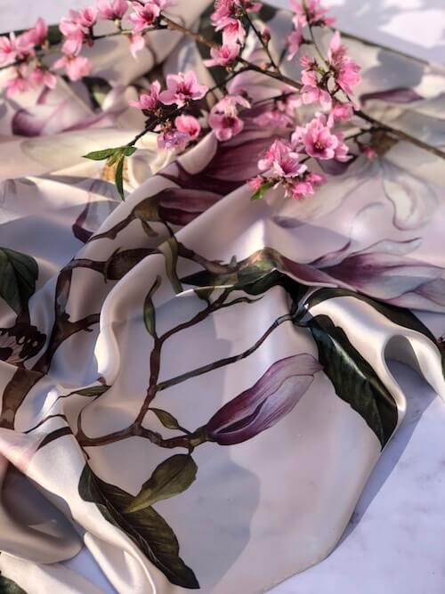 Magnolia Design - 100% Silk Scarf (SOLD OUT) - Image 17