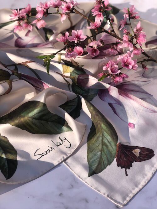 Magnolia Design - 100% Silk Scarf (SOLD OUT) - Image 19