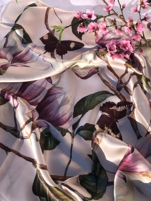 Magnolia Design - 100% Silk Scarf (SOLD OUT) - Image 21