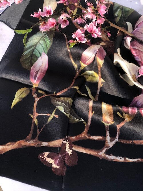 Magnolia Design - 100% Silk Scarf (SOLD OUT) - Image 6