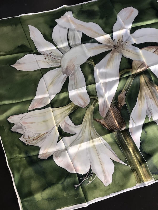 Lime Green Lilly - 100% Silk Scarf (SOLD OUT) - Image 2