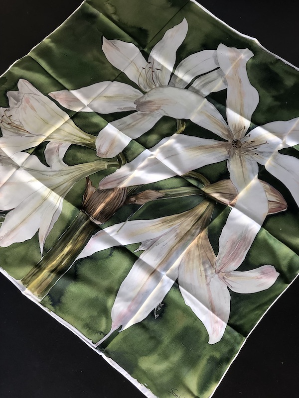 Lime Green Lilly - 100% Silk Scarf (SOLD OUT) - Image 3