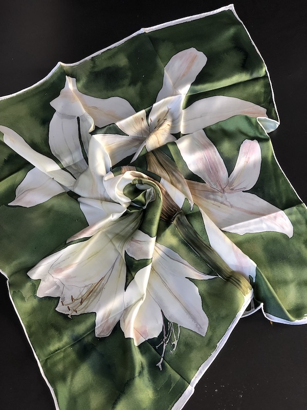 Lime Green Lilly - 100% Silk Scarf (SOLD OUT) - Image 4