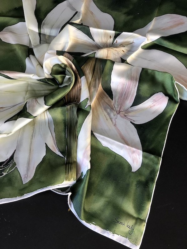 Lime Green Lilly - 100% Silk Scarf (SOLD OUT) - Image 5